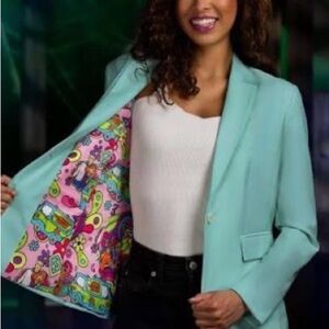 Scooby Doo light teal Blazer with Colorful Printed Lining